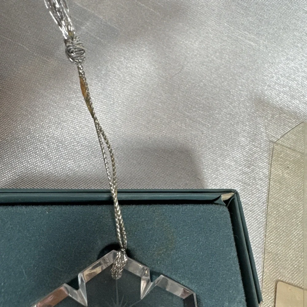 Lenox 1989 Crystal Nativity Ornament‎ West Germany Etched Snowflake Holy Family